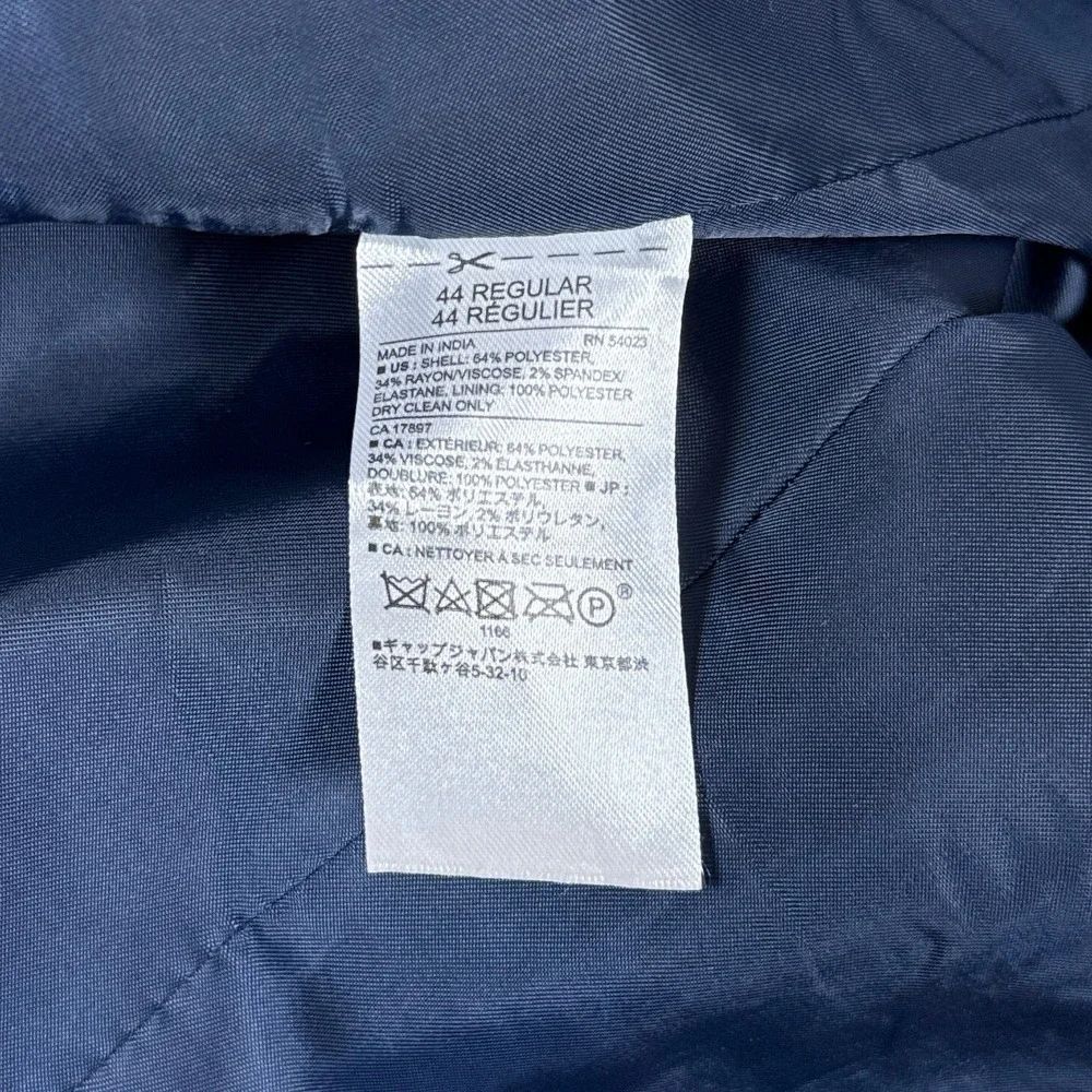 Banana Republic Blazer Mens 44R Blue Birdseye Standard Fit Two Button Jacket